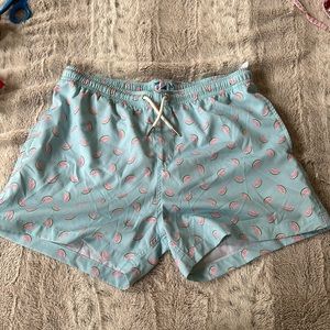 bermies blue watermelon swim trunks size M